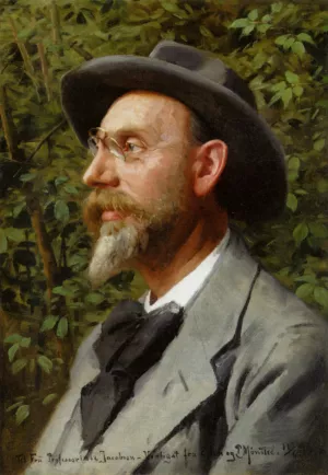 Portrait of Professor Jacobsen Oil painting by Peder Mork Monsted