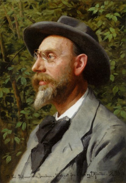 Portrait of Professor Jacobsen by Peder Mork Monsted - Hand-Painted Oil Painting Reproduction