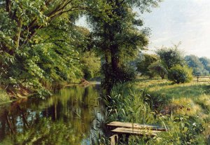 Reflections of Spring Oil painting by Peder Mork Monsted