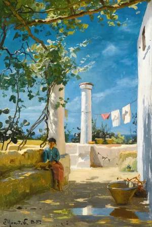 Summer In Capri by Peder Mork Monsted Oil Painting