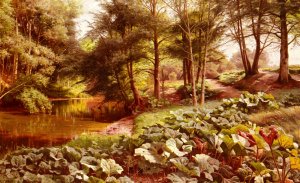 The Path On The River's Edge Oil painting by Peder Mork Monsted