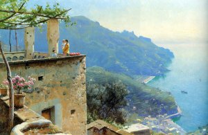 The Ravello Coastline Oil painting by Peder Mork Monsted