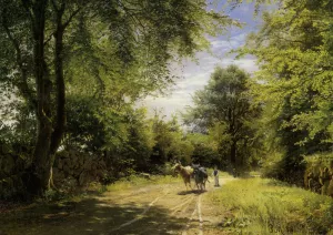 The Young Cowherd painting by Peder Mork Monsted