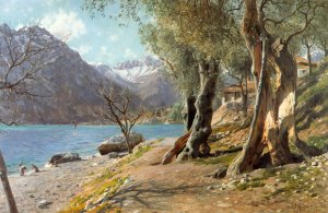 Torbole Oil painting by Peder Mork Monsted