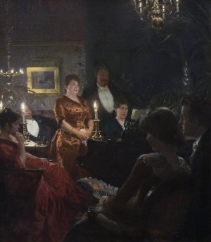 A Duet by Peder Severin Kroyer Oil Painting