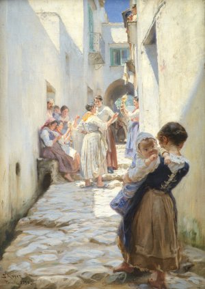 A Street in Torello, Italy by Peder Severin Kroyer Oil Painting