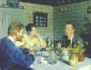 Almuerzo con Otto Benzon Oil painting by Peder Severin Kroyer