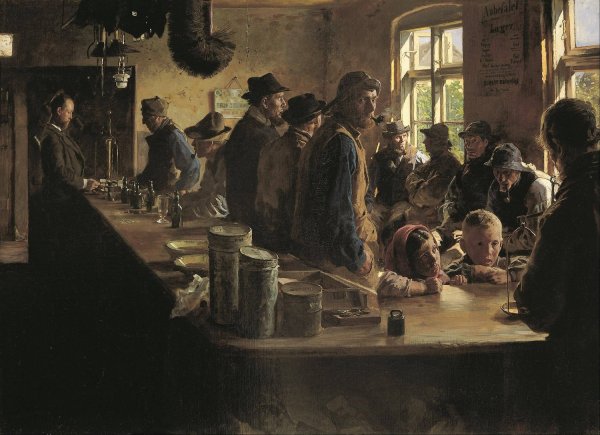 Main Product Photo of At the grocery store, when there is no fishing  Painting by Peder Severin Kroyer