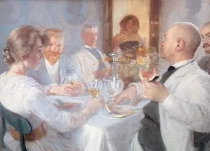 Comida en Antino by Peder Severin Kroyer Oil Painting