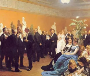 Encuentro en el Museo Oil painting by Peder Severin Kroyer