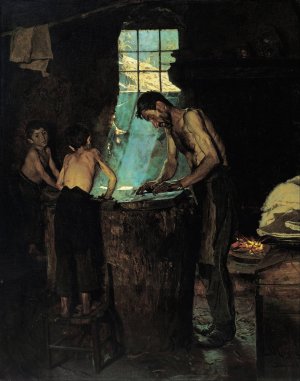 Hatters in an Italian village Oil painting by Peder Severin Kroyer