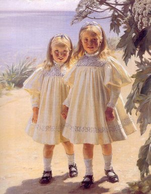 Hermanas Bentzon by Peder Severin Kroyer Oil Painting