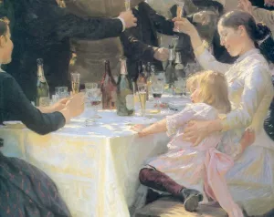 Hip, Hip Hurra! Detail Oil painting by Peder Severin Kroyer