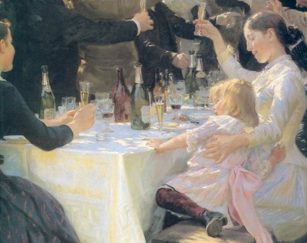Main Product Photo of Hip, Hip Hurra! Detail  Painting by Peder Severin Kroyer