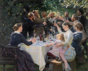 Hip, Hip, Hurrah! Artists' Party, Skagen by Peder Severin Kroyer Oil Painting