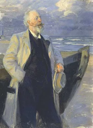 Holger Drachman by Peder Severin Kroyer Oil Painting