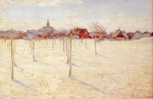 Hornbaek en Invierno by Peder Severin Kroyer Oil Painting