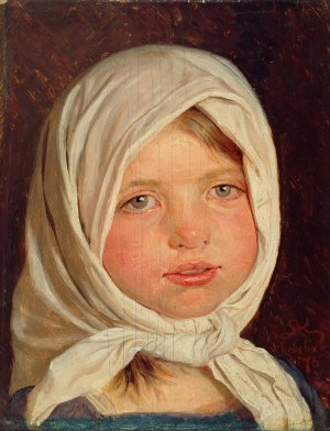 Little girl from Hornbaek by Peder Severin Kroyer Oil Painting