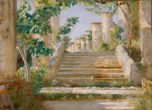 Loggia in Ravello by Peder Severin Kroyer Oil Painting
