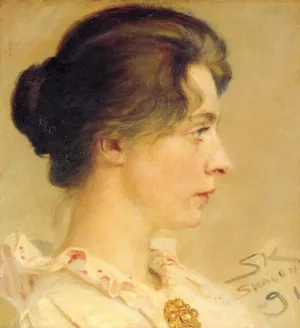 Marie de Perfil by Peder Severin Kroyer Oil Painting