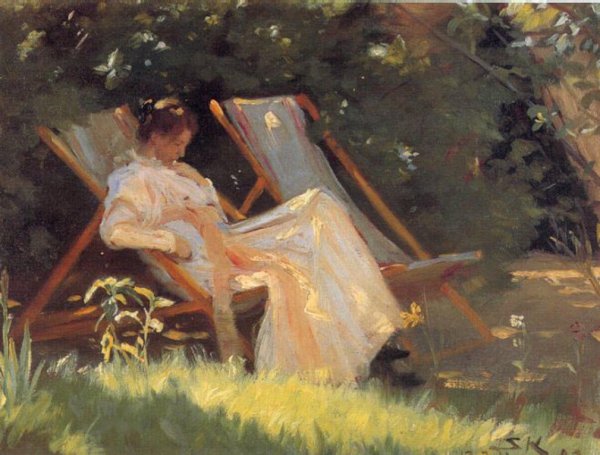 Main Product Photo of Marie en el Jardin Painting by Peder Severin Kroyer
