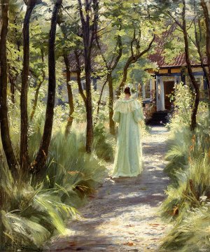 Marie in the Garden by Peder Severin Kroyer Oil Painting