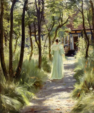 Marie in the Garden by Peder Severin Kroyer Oil Painting