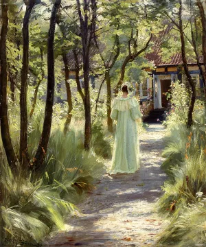 Marie in the Garden Oil painting by Peder Severin Kroyer