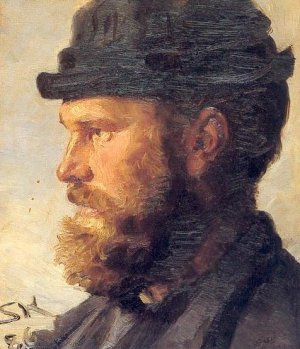 Michael Ancher by Peder Severin Kroyer Oil Painting