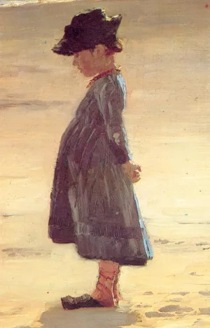 Nina en la Playa by Peder Severin Kroyer Oil Painting