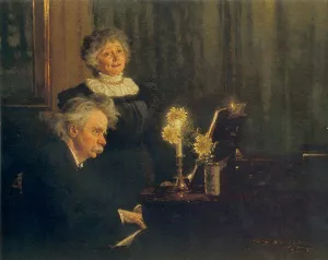 Nina y Edvard Grieg by Peder Severin Kroyer Oil Painting