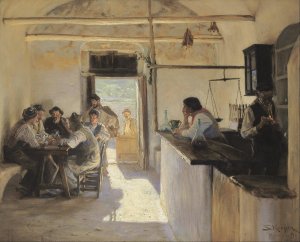 Osteria in Ravello Oil painting by Peder Severin Kroyer