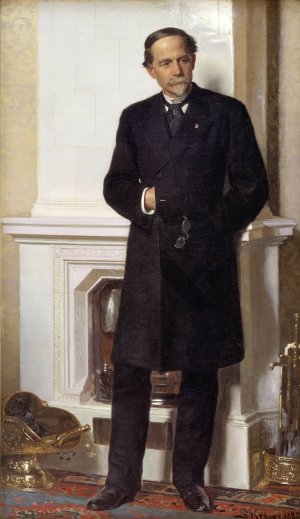 Portraet af arkitekten F. Meldahl by Peder Severin Kroyer Oil Painting