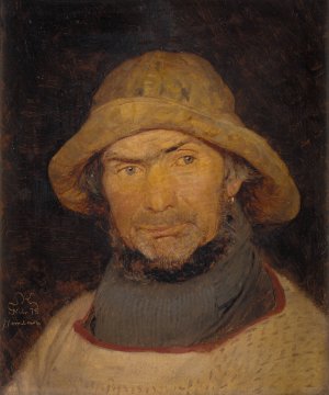 Portraet af en fisker fra Hornbaek by Peder Severin Kroyer Oil Painting