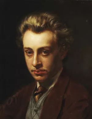 Portraet af maleren Frans Schwartz by Peder Severin Kroyer Oil Painting