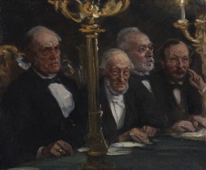 Portraetgruppe by Peder Severin Kroyer Oil Painting