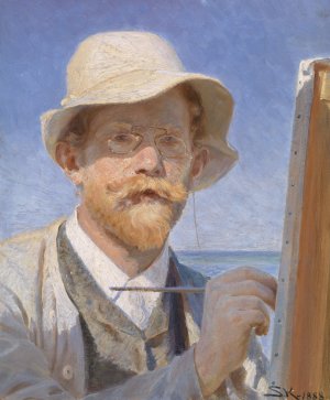 Self-Portrait by Peder Severin Kroyer Oil Painting