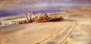 Shipwreck at Skagen North Beach by Peder Severin Kroyer Oil Painting