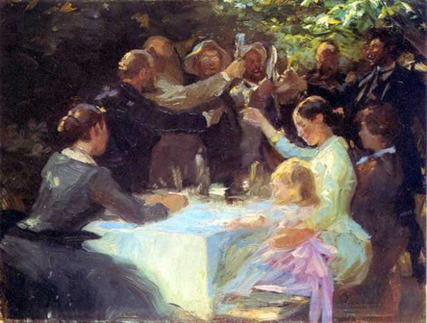 Main Product Photo of Study for Hip, Hip Hurra! Painting by Peder Severin Kroyer