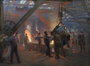The Iron Foundry, Burmeister and Wain by Peder Severin Kroyer Oil Painting
