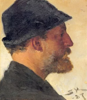 Viggo Johansen by Peder Severin Kroyer Oil Painting