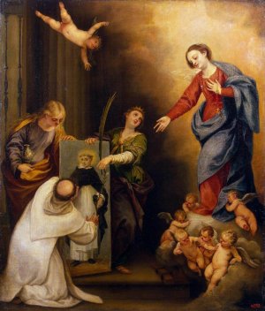 St Dominic in Soriano Oil painting by Pedro Anastasio Bocanegra