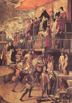 Burning of the Heretics Auto-da-fe by Pedro Berruguete - Oil Painting Reproduction