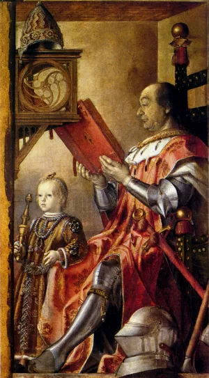Federico Da Montefeltro With His Son Guidobaldo by Pedro Berruguete Oil Painting
