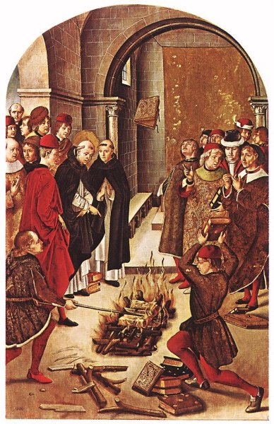 St Dominic and the Albigenses by Pedro Berruguete - Hand-Painted Oil Painting Reproduction
