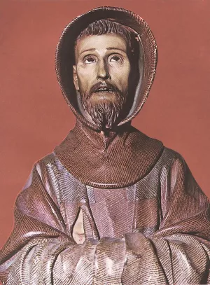 St Francis of Assisi painting by Pedro De Mena