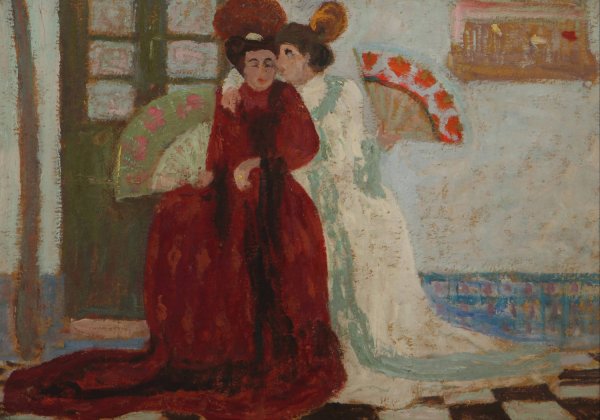 Confidencia  by Pedro Figari - Hand-Painted Oil Painting Reproduction