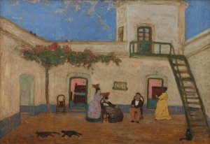 El Patio o Patio Unitario by Pedro Figari Oil Painting