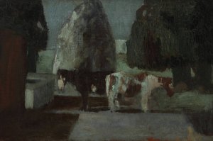 Jardin bajo la luna o Quietud en la quinta by Pedro Figari Oil Painting