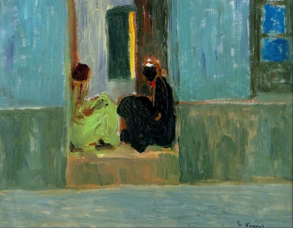Negras en la puerta o Negras en zaguan  by Pedro Figari - Hand-Painted Oil Painting Reproduction